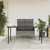 Outdoor Dining Set Table and Chairs with Cushions Grey Poly Rattan vidaXL