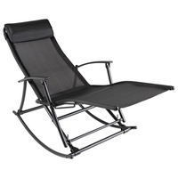 Garden Rocking Chair Steel and Textilene Black vidaXL