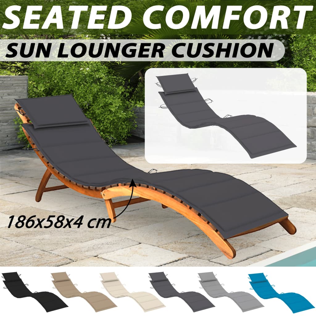 Outdoor Garden Sun Lounger Daybed Sunbed Pad Cushion Multi Colours