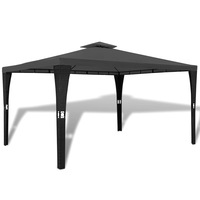 Poly Rattan Gazebo with Dark Grey Roof 3 x 4 m vidaXL