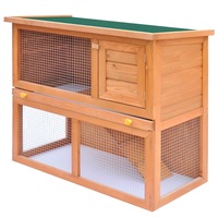 Outdoor Rabbit Hutch Small Animal House Pet Cage 1 Door Wood vidaXL