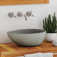 Basin River Stone Oval (36-46)x(29-36) cm vidaXL