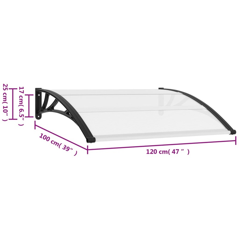 Buy Door Canopy 120 x 100 cm PC vidaXL - MyDeal