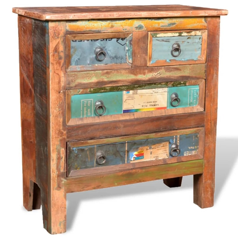 Buy Reclaimed Cabinet Solid Wood with 4 Drawers vidaXL - MyDeal