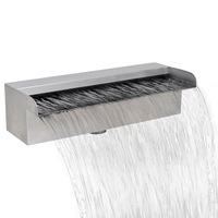 Rectangular Waterfall Pool Fountain Stainless Steel 30 cm vidaXL