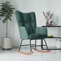 Rocking Chair Dark Green Velvet vidaXL