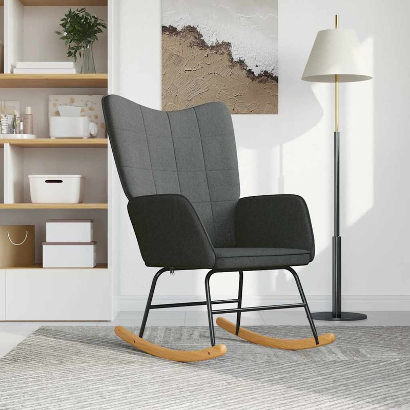 Buy Rocking Chair Dark Grey Fabric vidaXL MyDeal
