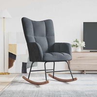 Rocking Chair Dark Grey Velvet vidaXL