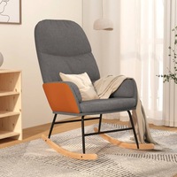 Rocking Chair Light Grey Fabric vidaXL