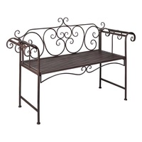 Garden Bench 132 cm Steel Antique Brown vidaXL