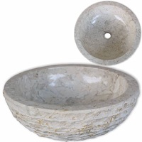 Basin Marble 40 cm Cream vidaXL