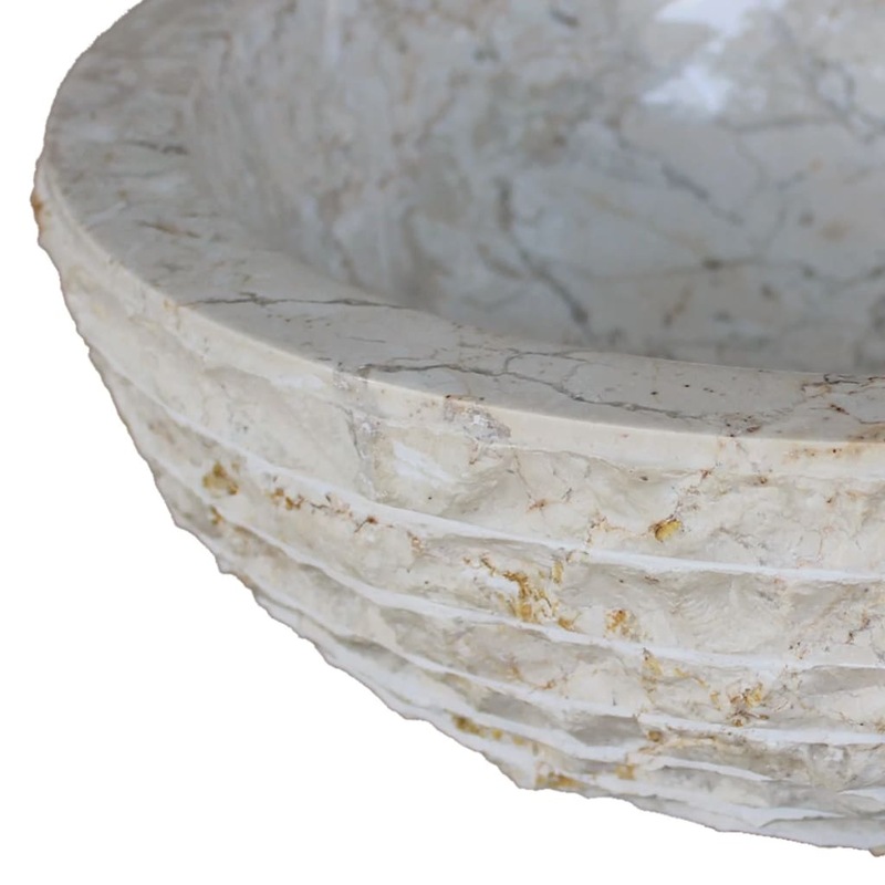 Vidaxl Basin Marble 40cm Cream Bathroom Natural Stone Sink Wash Bowl Furniture Buy Bathroom Basins 8718475966074