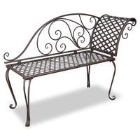 Garden Chaise Lounge 128 cm Steel Antique Brown vidaXL