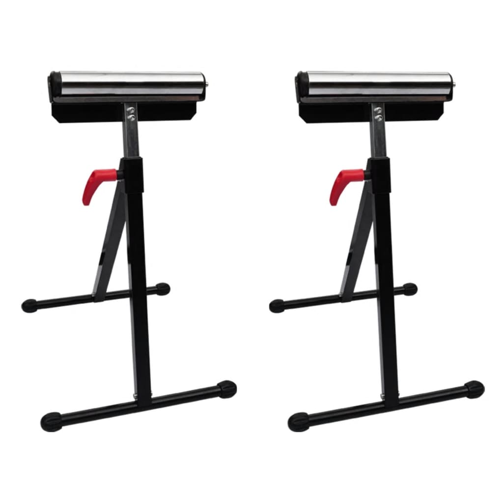 Set of 2 Adjustable Roller Stands vidaXL