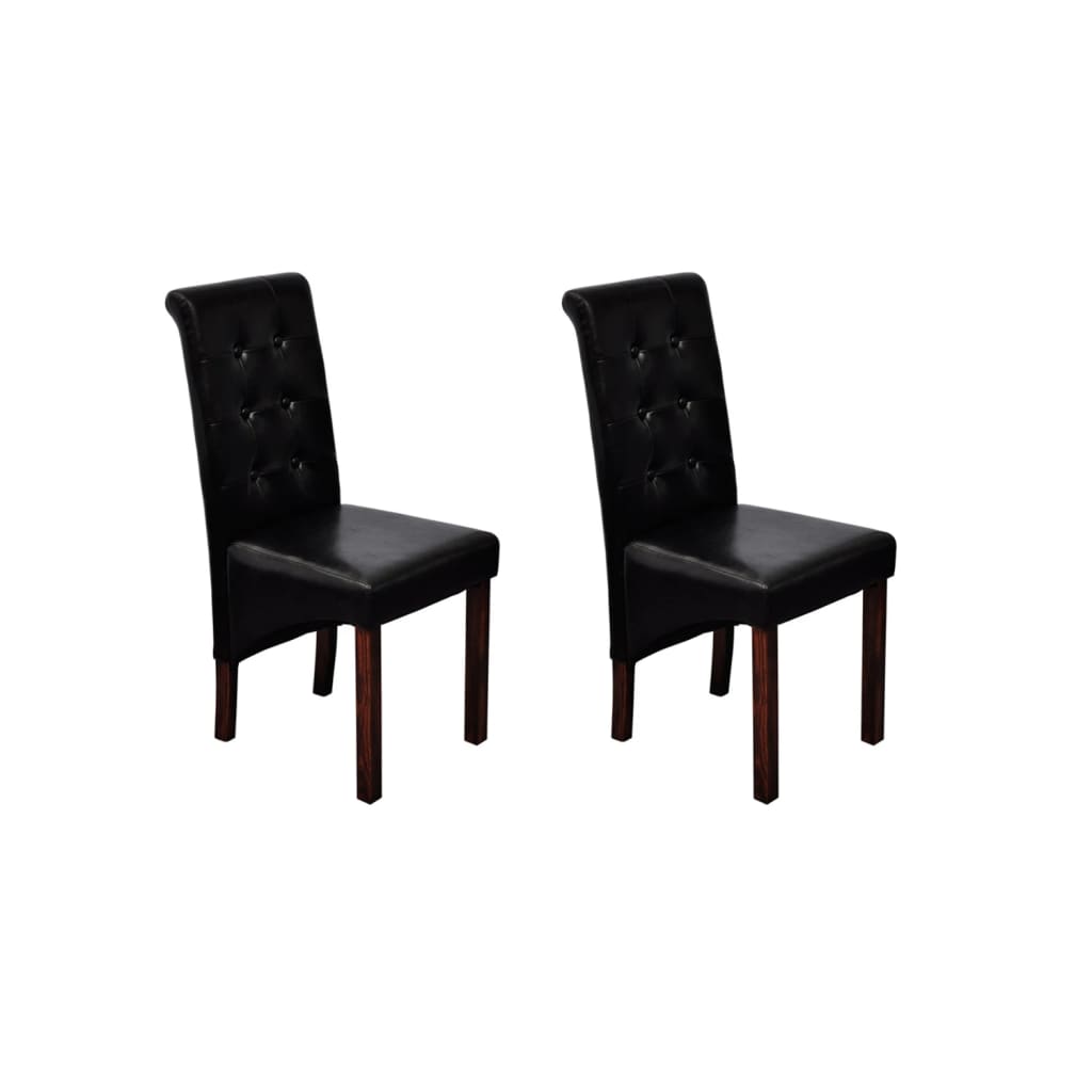 Dining Chairs 2 pcs Black Faux Leather vidaXL