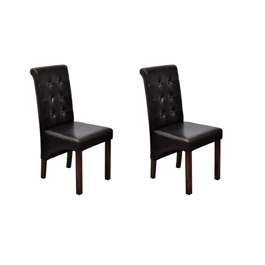 Dining Chairs 2 pcs Brown Faux Leather vidaXL