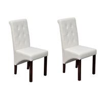 Dining Chairs 2 pcs White Faux Leather vidaXL