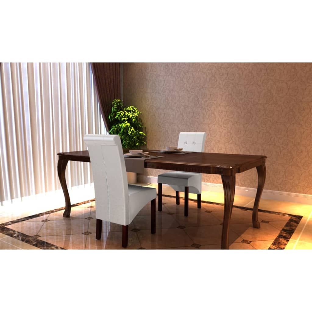 Dining Chairs 2 pcs White Faux Leather vidaXL