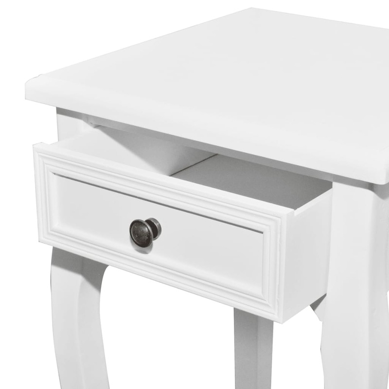 Buy Nesting Side Table Set 2 Pieces with Drawer White MyDeal