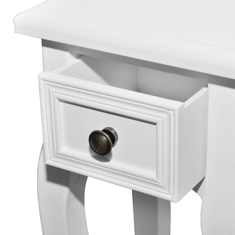 Buy Nesting Side Table Set 2 Pieces with Drawer White MyDeal