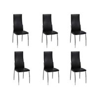 Dining Chairs 6 pcs Black Faux Leather vidaXL