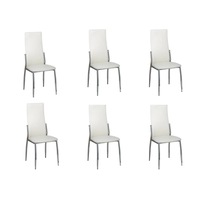 Dining Chairs 6 pcs White Faux Leather vidaXL