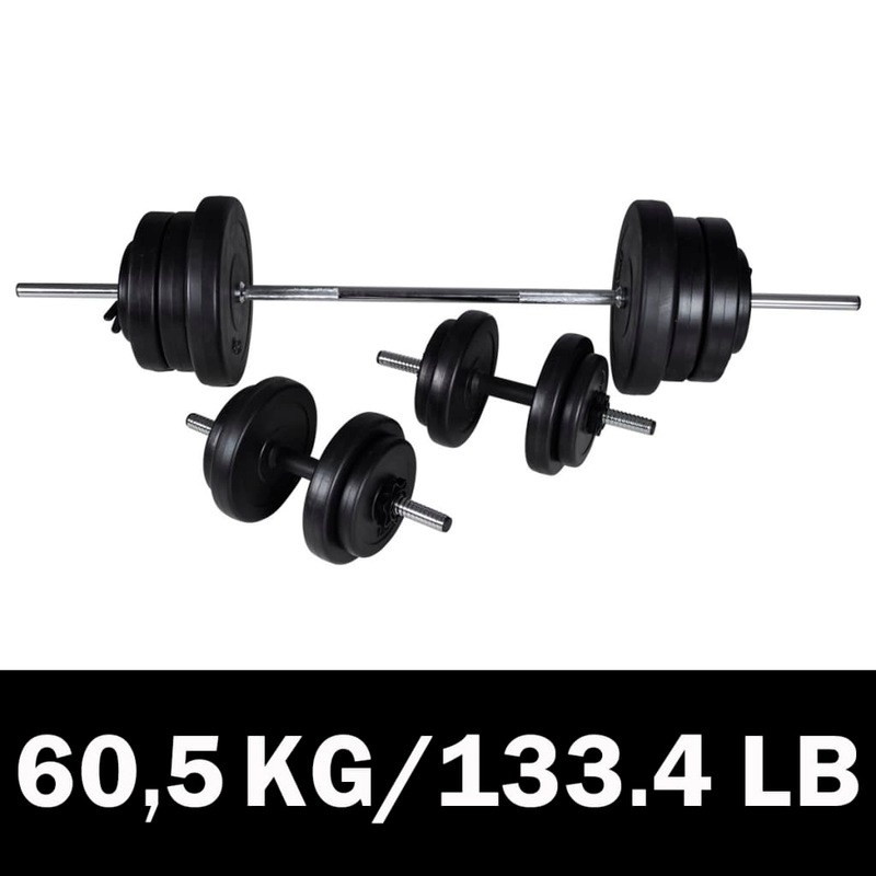 Barbell + 2 Dumbbell Set 60.5kg Fitness World Wide