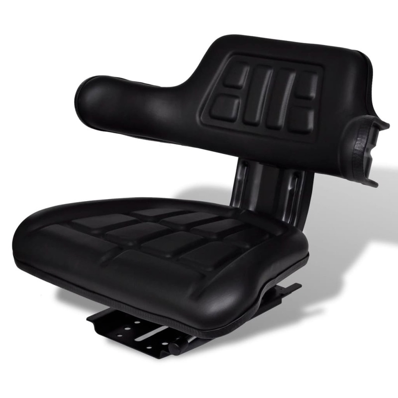 Buy vidaXL Tractor Seat with Backrest Black MyDeal