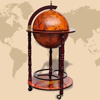 Globe Bar Wine Stand Eucalyptus Wood vidaXL