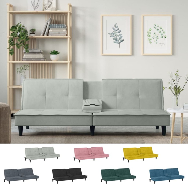 Buy Sofa Bed with Cup Holders Upholstered Day Bed Couch Single Sofa ...