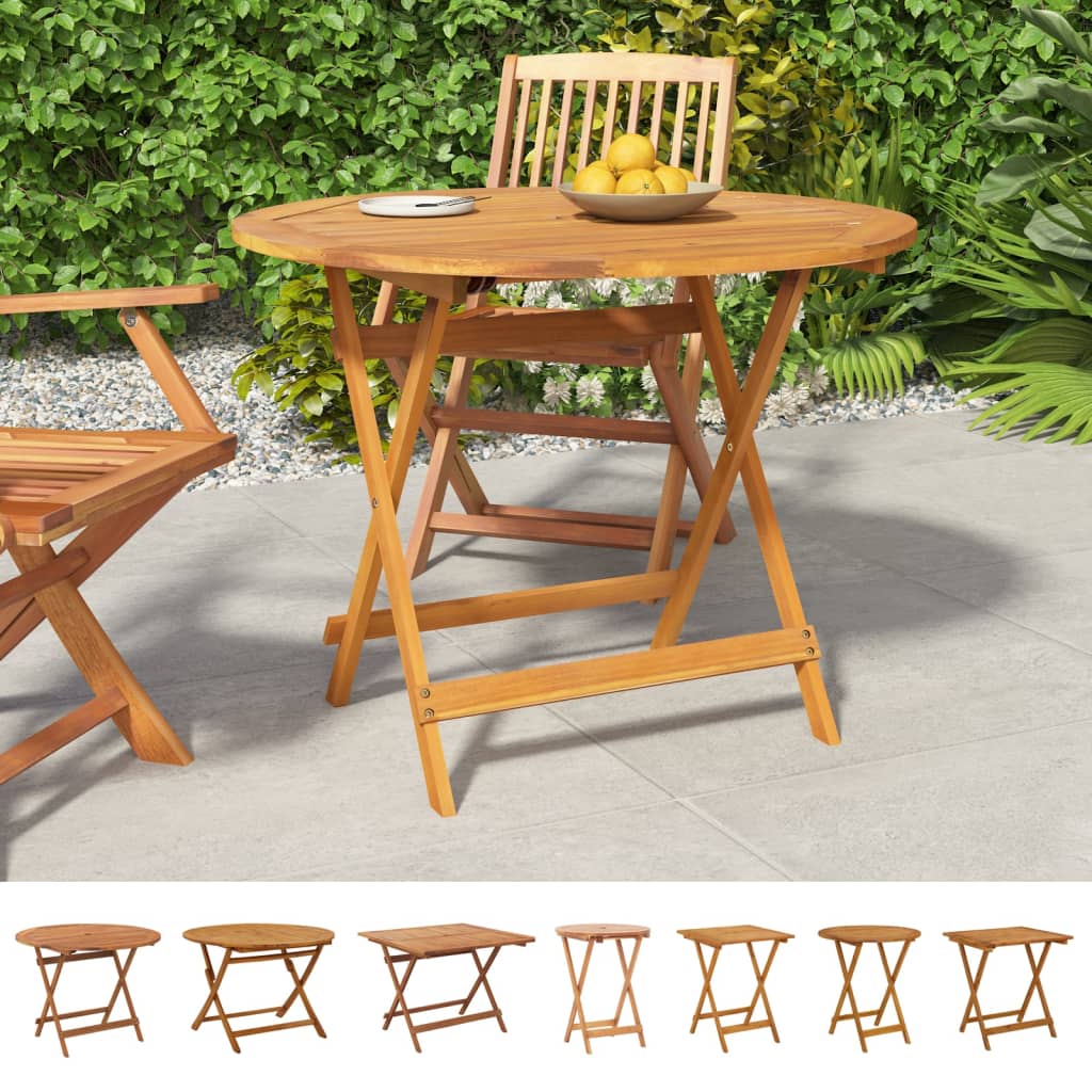 Solid Acacia Wood Folding Garden Table Patio Dining Table Multi Sizes vidaXL