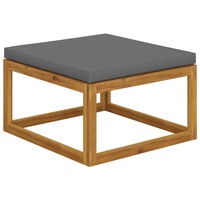 Footrest with Dark Grey Cushion Solid Acacia Wood vidaXL