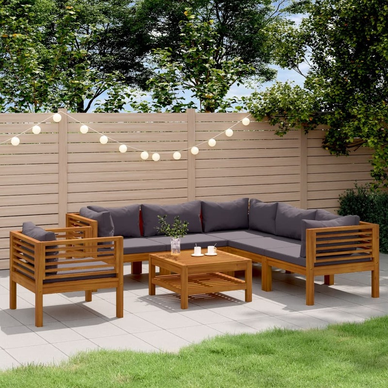 Buy 7 Piece Garden Lounge Set with Cushion Solid Acacia Wood vidaXL