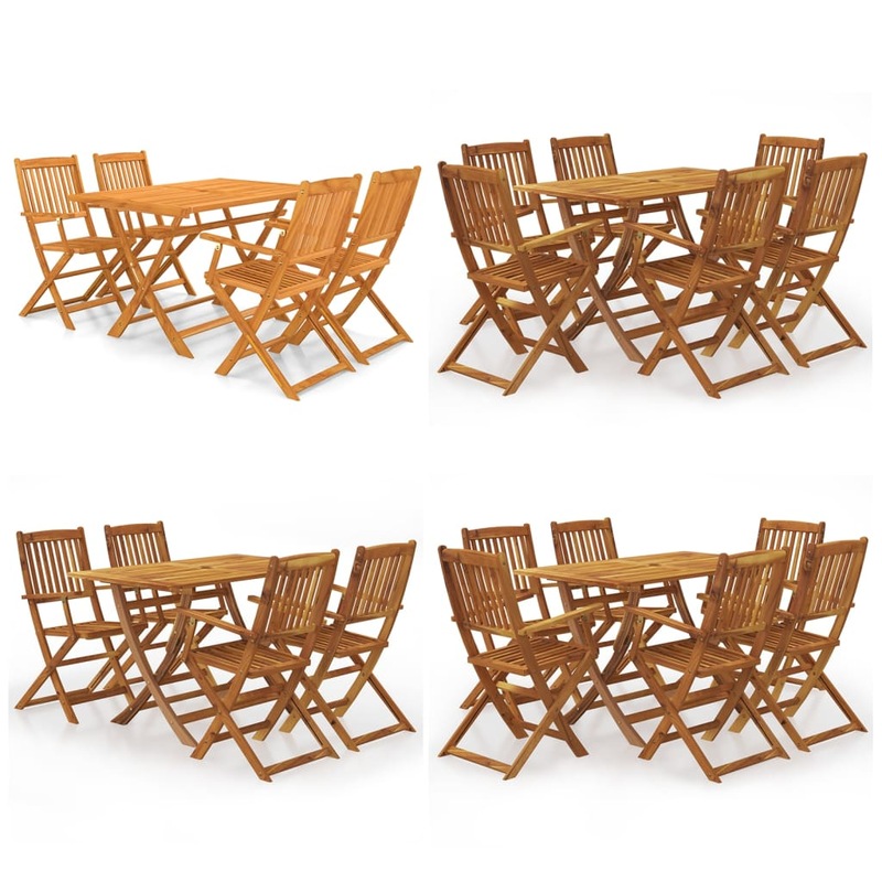 Buy Solid Acacia Wood Outdoor Dining Set Garden with/with Armrest 5/7