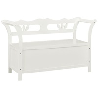 Storage Bench 126 cm White Solid Fir Wood vidaXL