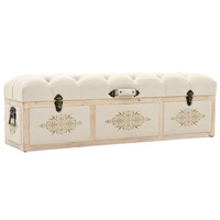 Storage Bench 110 cm Cream Solid Firwood and Fabric vidaXL
