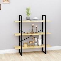 3-Tier Book Cabinet 100x30x105 cm Solid Pine Wood vidaXL