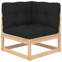 Garden Corner Sofa with Anthracite Cushions Solid Pinewood vidaXL