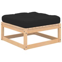 Garden Footstool with Cushion Solid Pinewood vidaXL