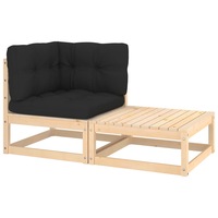 2 Piece Garden Lounge Set with Cushions Solid Pinewood vidaXL