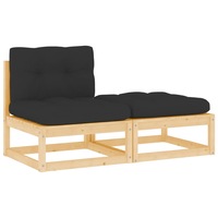 2 Piece Garden Lounge Set with Cushions Solid Pinewood vidaXL