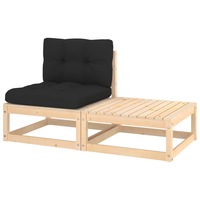 2 Piece Garden Lounge Set with Cushions Solid Pinewood vidaXL
