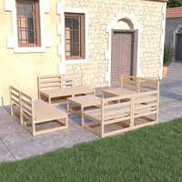 9 Piece Garden Lounge Set Solid Pinewood vidaXL