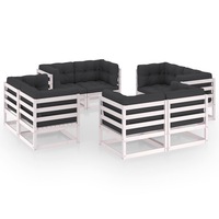 8 Piece Garden Lounge Set with Cushions Solid Pinewood vidaXL