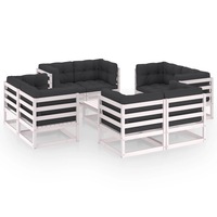 9 Piece Garden Lounge Set with Cushions Solid Pinewood vidaXL