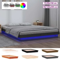 LED Bed Frame Bedroom Bed Base Bedstead Multi Colours/Sizes Solid Wood vidaXL
