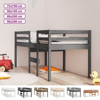 Solid Wood Pine High Sleeper Bed 92x187 cm Single Bed Multi Colours vidaXL