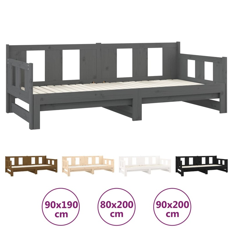 Buy Solid Wood Pine Pullout Day Bed Home Sleepover Sofa Bed Multi Colours MyDeal