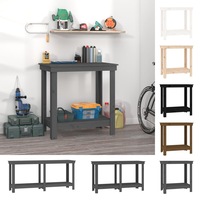 Solid Wood Pine Work Bench Garage Work Table Workstation Multi Sizes vidaXL