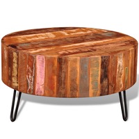 Coffee Table Solid Reclaimed Wood Round vidaXL